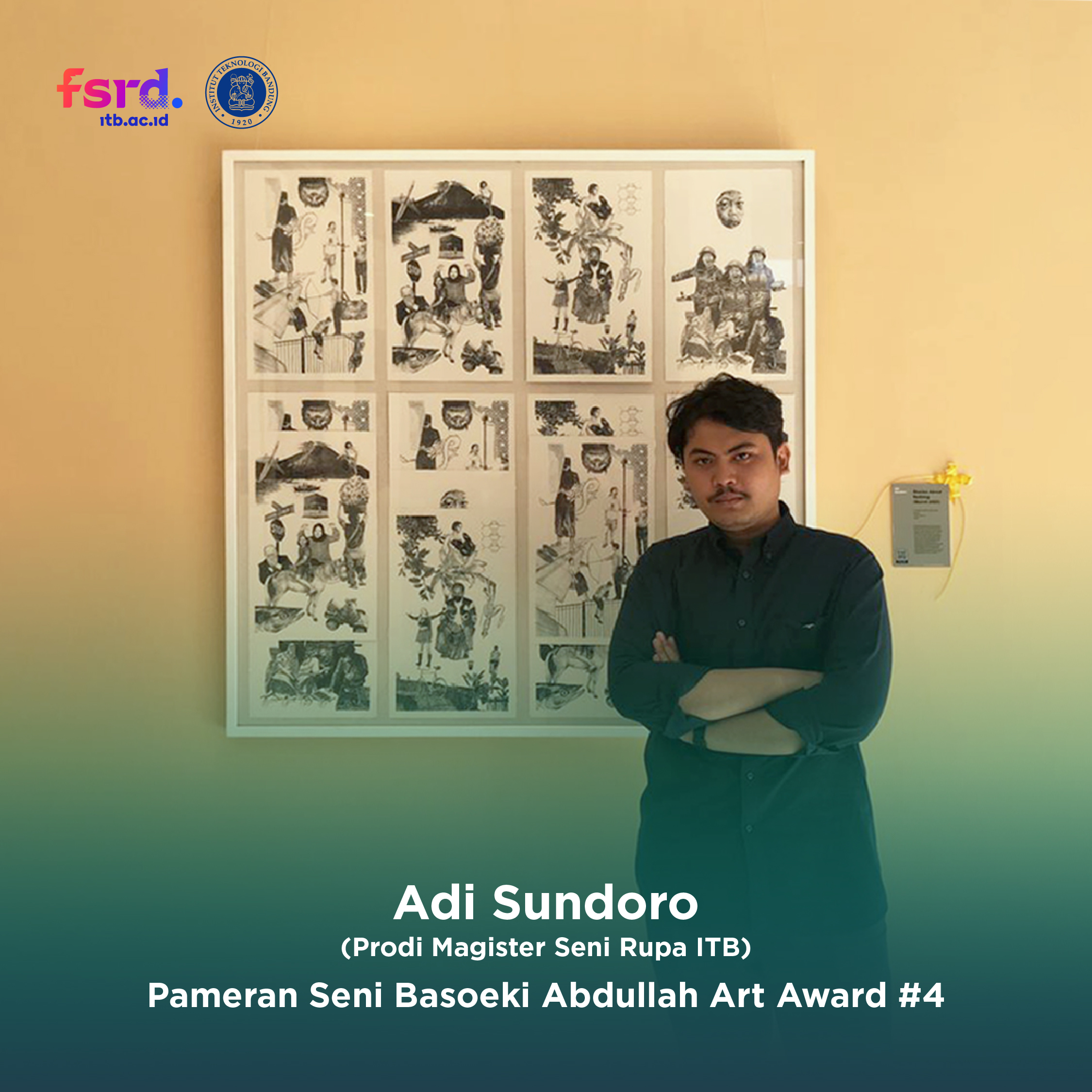 Adi Sundoro, Artist from Master Program in Visual Art, the Faculty of Art and Design, becomes the Winner of Basoeki Abdullah Art Award #4 2022